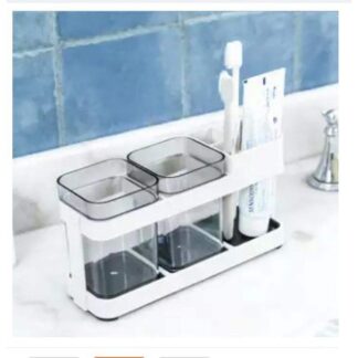 Toothbrush Box Holder Cup Bathroom Storage Toilet Two Removable Dental Appliances Toothbrush Box Seat Creative Bathroom Supplies - brush holder