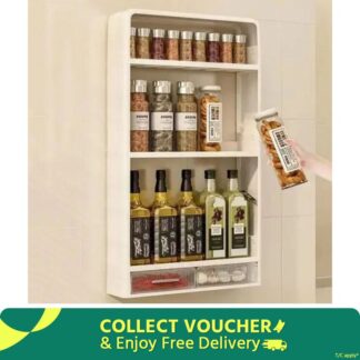 4 Layer Wall Mounted Storage Rack Kitchen Bathroom Shelf Seasoning Bottle Cosmetics Organizer