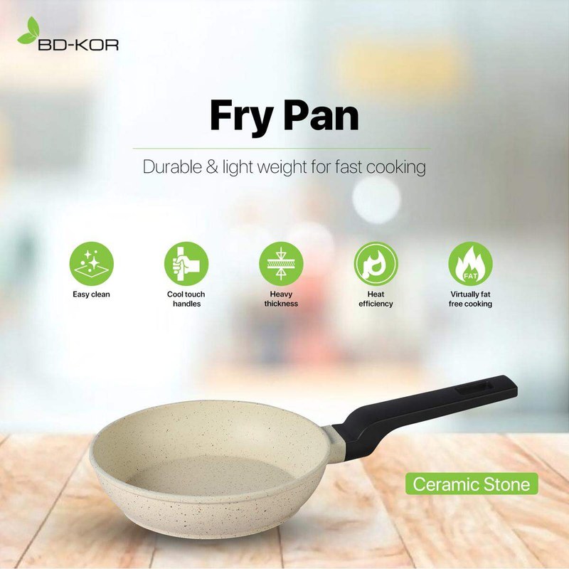 Bd-Kor Egg Pan (16 Cm) Non-Stick Premium Marble Coating - Ensures Easy Cooking And Cleaning For Perfectly Cooked Eggs( Induction Bottom)