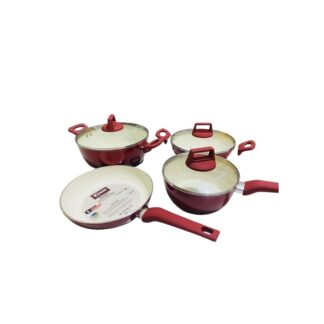 Kiam 7 Piece Ceramic Coating Granite Non Stick Cookware Set Induction Bottom and Gas Stove Friendly