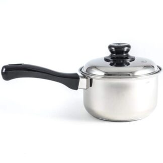 Stainless Steel Sauce Pan with SS Lid and Bakelite Handle - 16cm- Silver