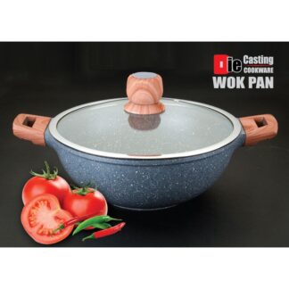 SKB Cookware DIE CASTING WOK PAN WITH LID Kitchen Items (Induction) 24cm / 26cm / 28cm - 1pcs