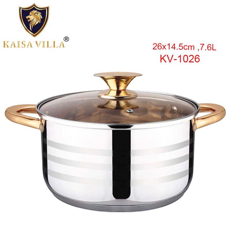 KAISA VILLA (KV-1026) Kitchen Cookware Multifunctional Pot Cooking Stainless Steel Pots Cooking Kitchen 26cm