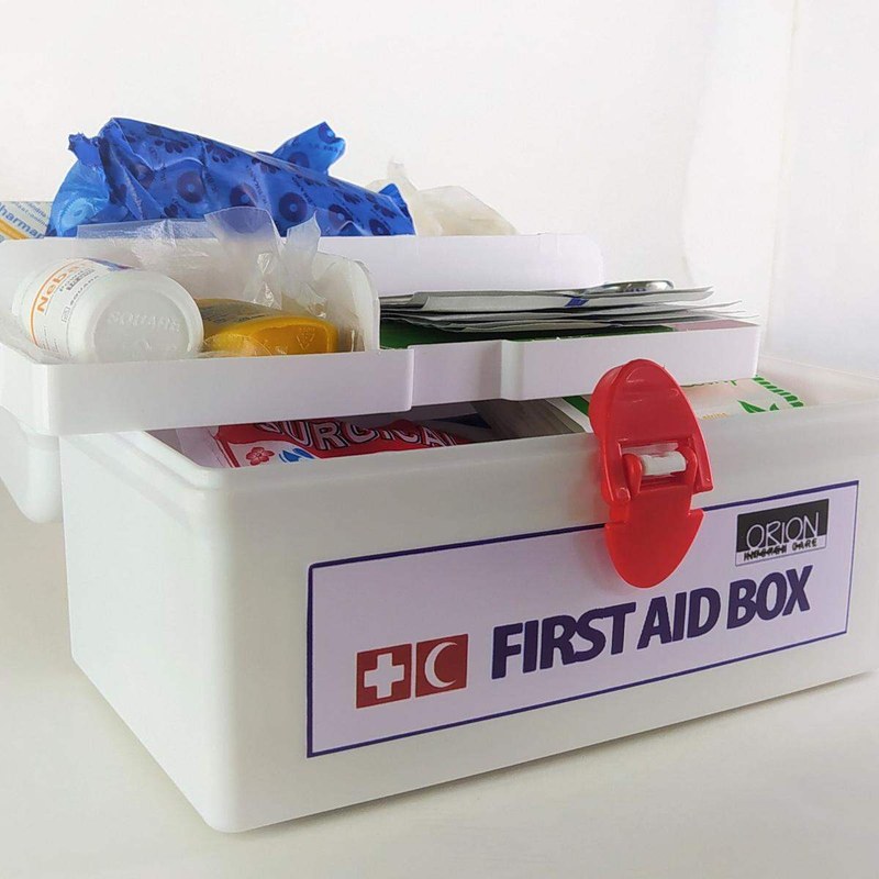 First Aid Kit Box with 150+ First Aid kits / Medicine Box For home, office & School. - Medicine Box