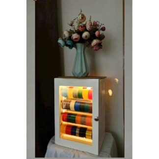 Elegant Churir Almari โ Wooden Bangle Organizer with LED Light For Home And Office
