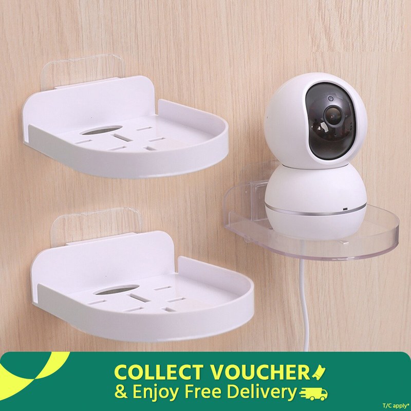 Wall Mount Security Camera Floating Stand Home Bedroom Bathroom Kitchen Living Room Adhesive Baby Monitor Shelf Storage Trays Camera Holder Bracket