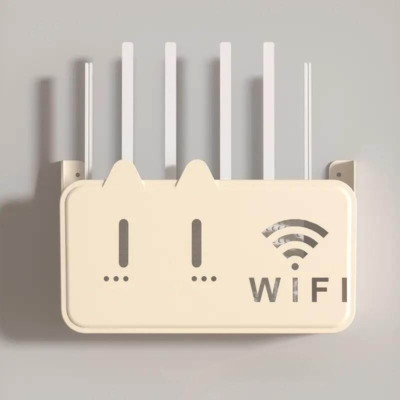Plastic Wall Hanging Wireless Wifi Router Shelf Storage Box Wall Hanging ABS Plastic Organizer Box Cable Power Bracket Organizer Box Home Decor