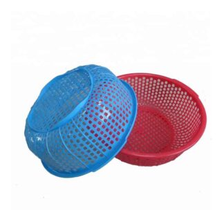 Plastic Busket Jhapi 02 pieces 10.2 inch medium size plastic Busket multi color and design vegetable storage box or vegetable wash pot use for your Home Kitchen Restaurants Food sh