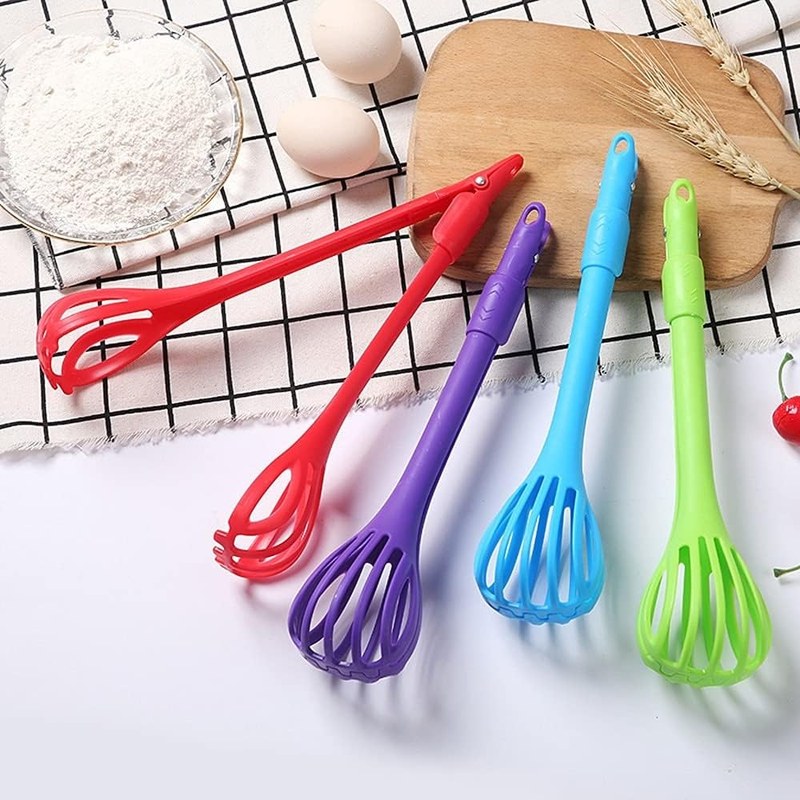 Egg Beaters Manual Whisk & Food Clip โ Plastic Hand Stirring Stick, Manual Mixer for Eggs, Sauces, Foam & Baking, Handy Kitchen Tool baking manual noodle tongs and spoons