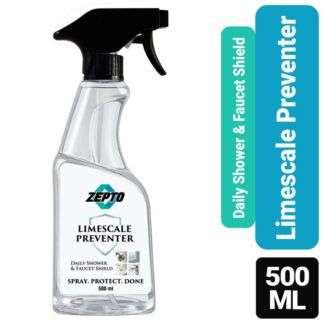 Zepto Premium Limescale Preventer Spray (500ml) â Daily Shower, Tap & Faucet Shield | Advanced Hard Water Stain Protection