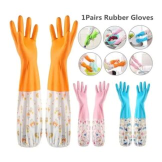 2 Pcs Hand Gloves Best Quality Silicone Dish Washing Kitchen/Garden Hand Gloves - Multicolor